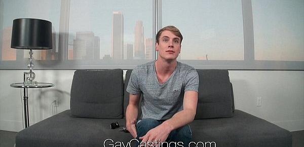  GayCastings - Blonde college guy gets fucked by creepy casting guy